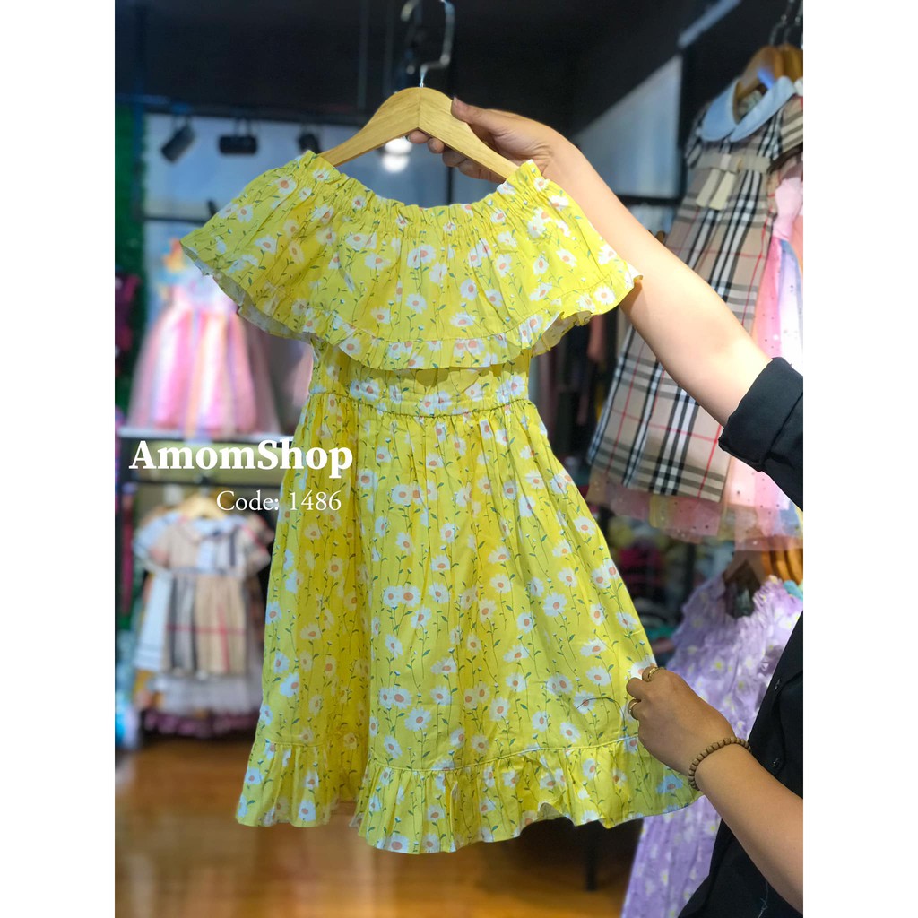 Đầm Bé Gái Trễ Vai Siêu Đáng Yêu