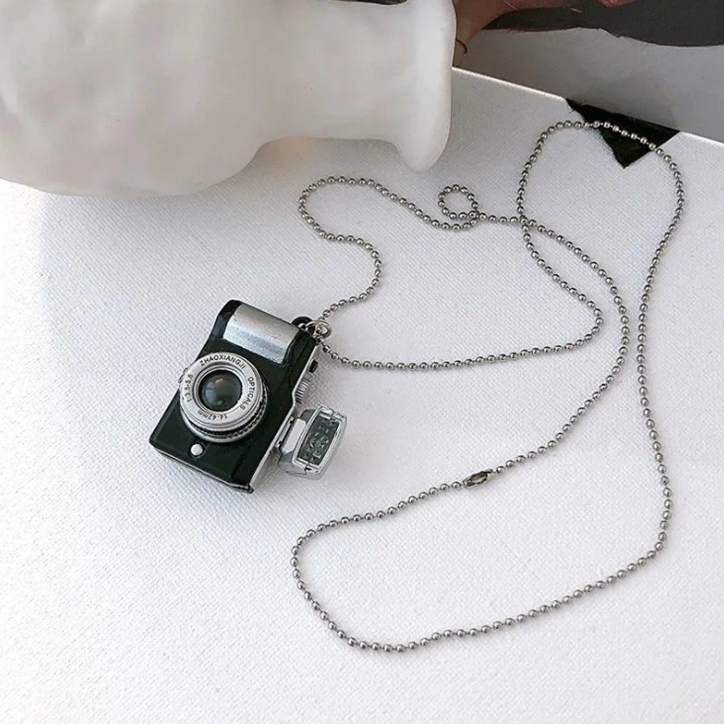 Dây chuyền mặt hình máy ảnh phát sáng độc đáo, phong cách thời trang cá tính cho nam nữ