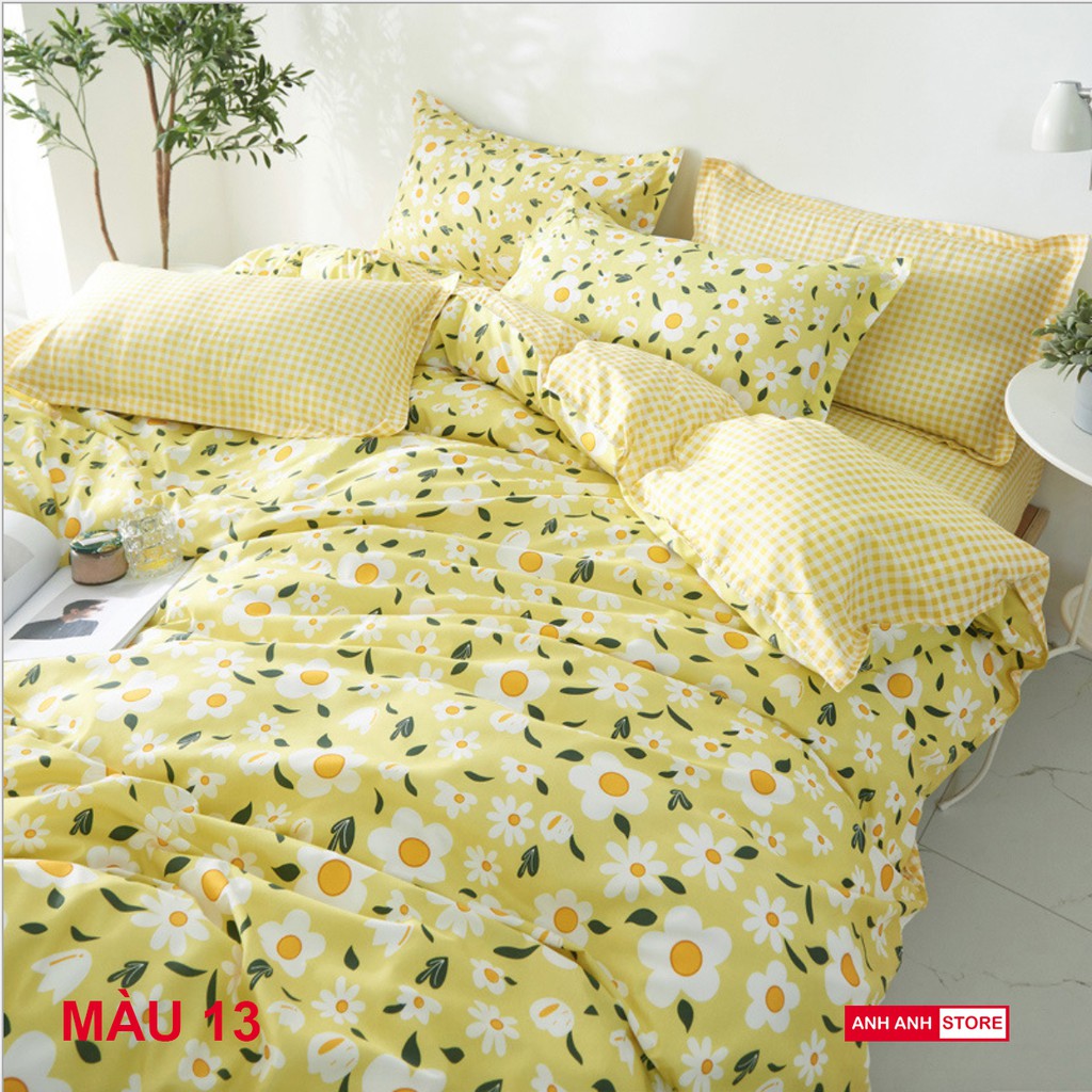 Bộ Vỏ Chăn Ga Gối Cotton Poly Hàn 4 món nhập khẩu, hoạ tiết sang trọng - Màu 50 | BigBuy360 - bigbuy360.vn