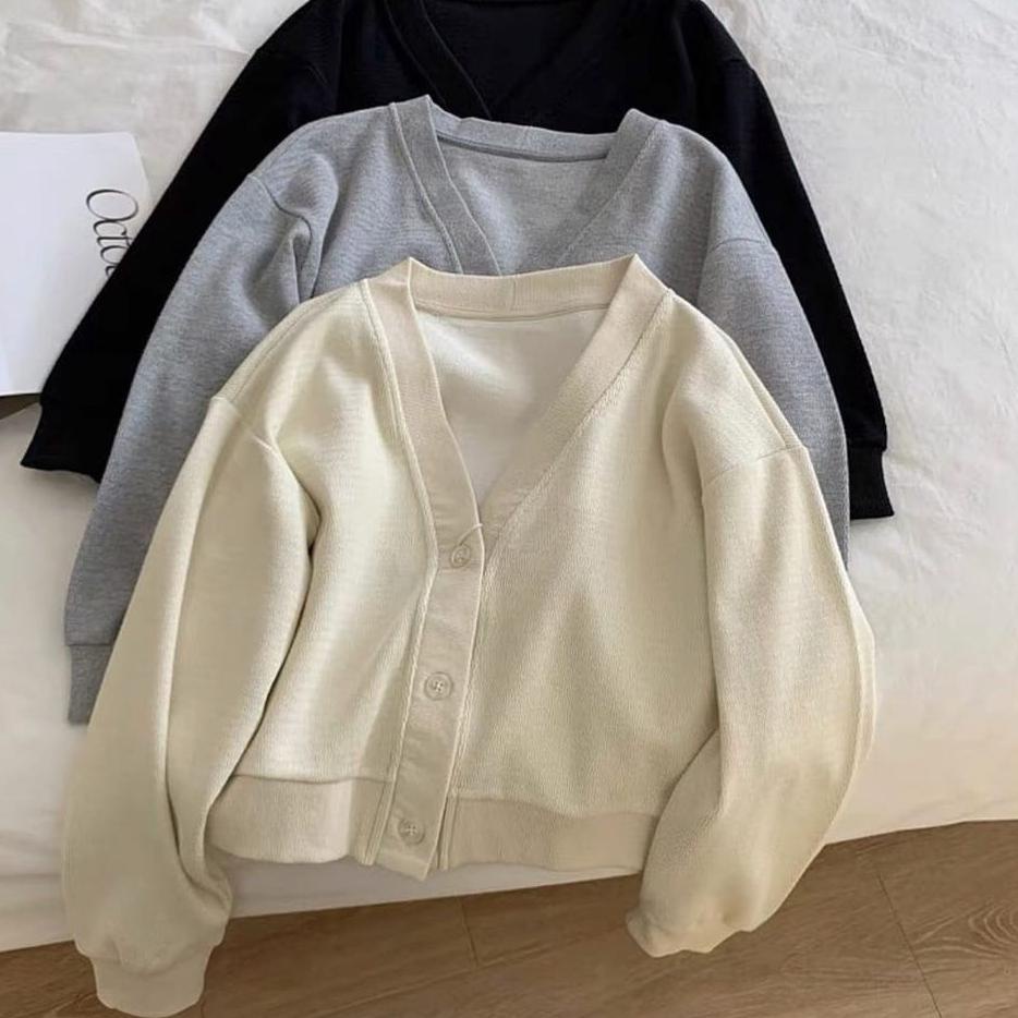 Áo Khoác Crop Top Màu Trơn Phong Cách Hàn Quốc Cho Tuổi Teen