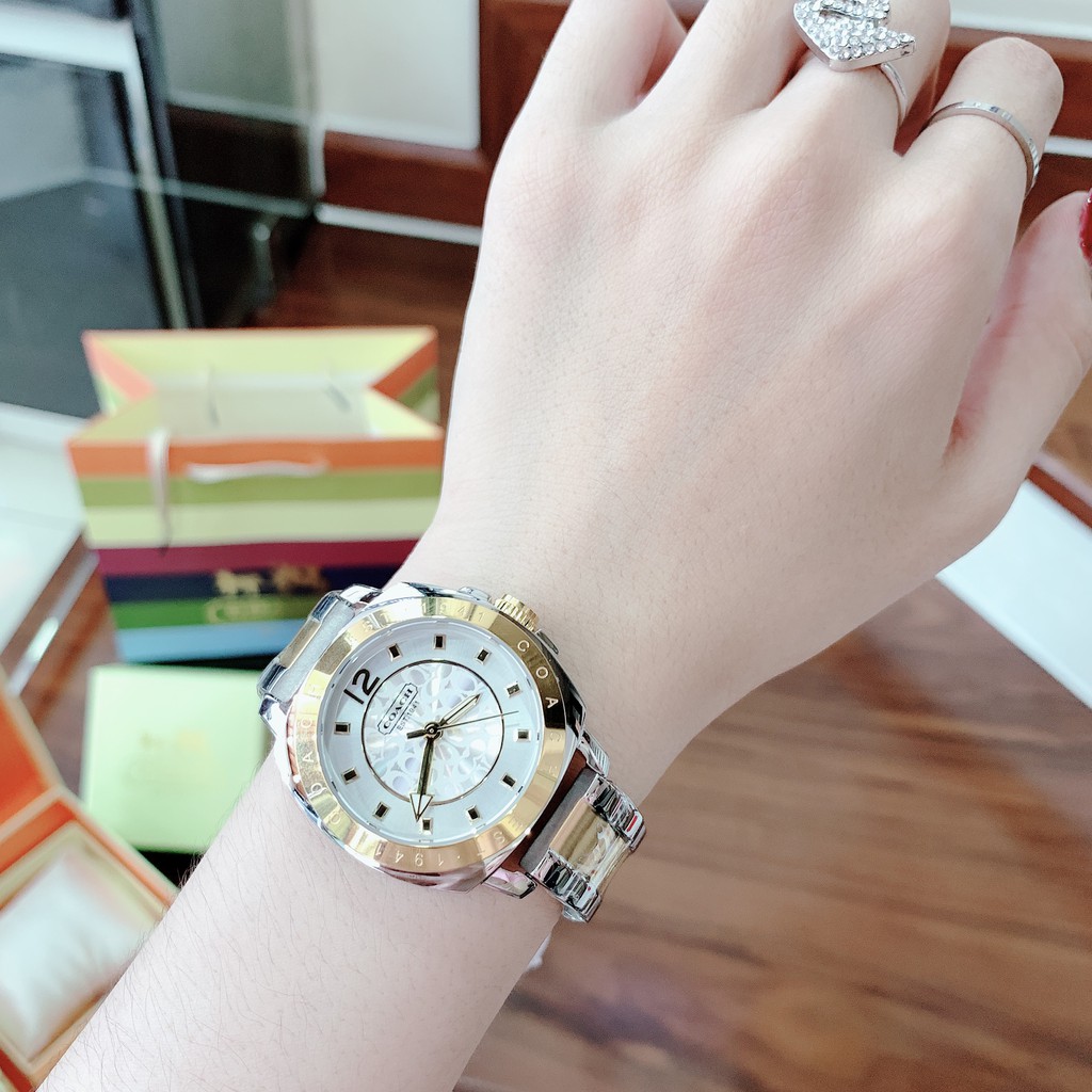 ĐỒNG HỒ NỮ COACH BOY FRIEND , DÂY THÉP , SIZE 34MM