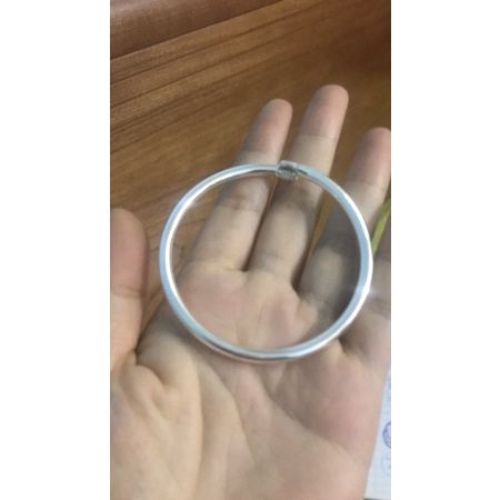 Vòng tay trơn cho nam (đk 6-6,5cm) cá tính basic bạc ta chuẩn NGỌC MẬU