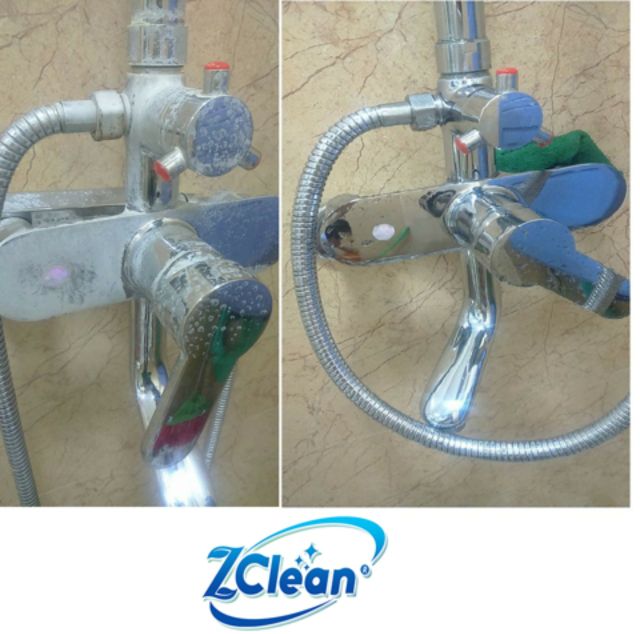 SIÊU TẨY CAN XI TRÊN VÒI SEN VÀ VÁCH KÍNH NHÀ TẮM ZCLEAN