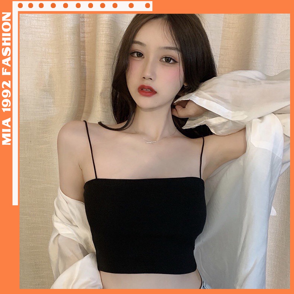 Áo 2 dây MIA 1992 cao cấp - Áo hai dây nữ sợi bún kiểu ống chất liệu len tăm mềm mịn ôm body