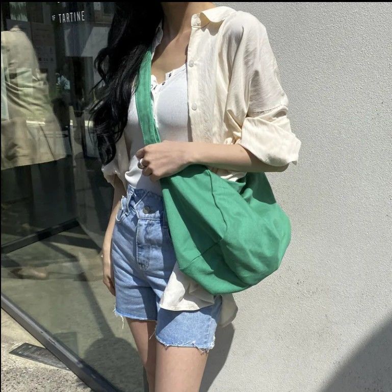 Túi Đeo Chéo Canvas Sức Chứa Lớn Thời Trang Mùa Hè Dễ Phối Đồ Cho Nữ