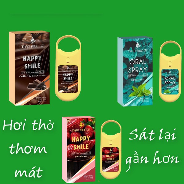 [Thảo Mộc 37] Xịt Thơm Miệng HAPPY SMILE Coffee-Chocolate, Giúp Hơi Thở Thơm Mát, Tự Tin Trong Công Việc và Cuộc Sống
