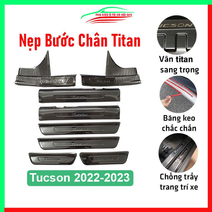 Ốp bậc cửa nẹp bước chân TITAN ô tô Hyundai Tucson 2022-2023 chống trầy bảo vệ xe