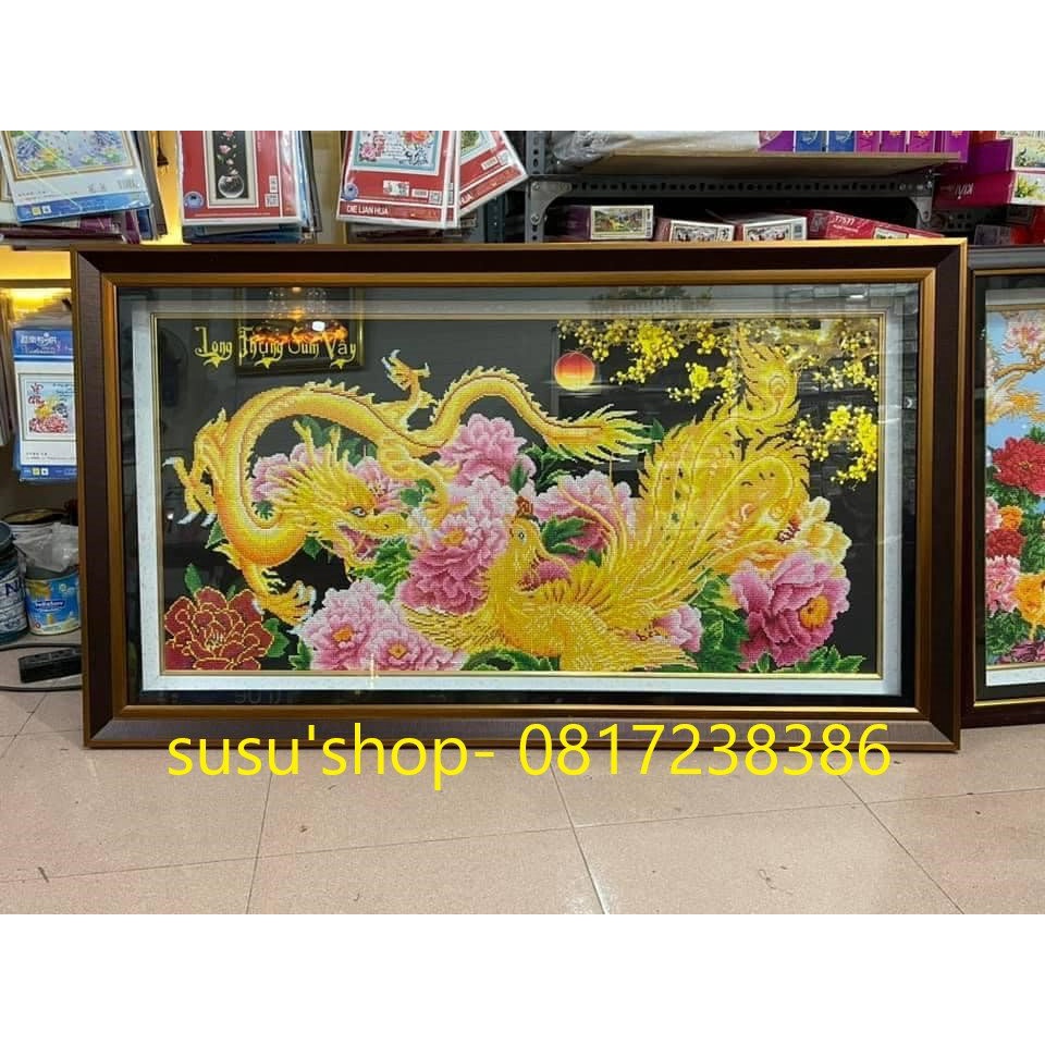 Tranh thêu chữ thập Long phụng sum vầy (loại 3D) 222971, LV3340, LV3341