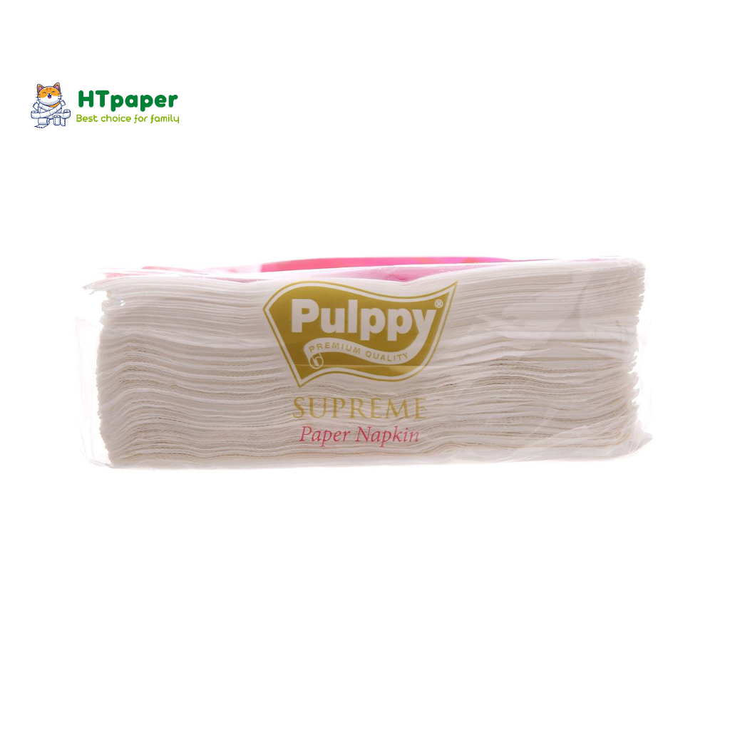 [HỎA TỐC] Khăn giấy vuông Pulppy Supreme khổ lớn 33 x 33 cm mềm mịn 80 tờ - HTpaper