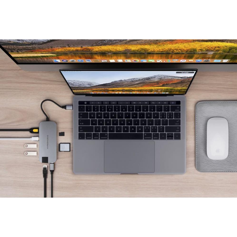 Cáp Hyperdrive SLIM 8 in 1 USB-C Hub for MacBook, PC & Devices chính hãng hub macbook cáp chuyển đổi macbook | BigBuy360 - bigbuy360.vn