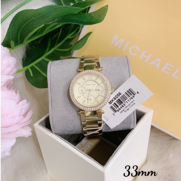 Đồng Hồ Nữ Mini Parker MichaelKors Viền Nạm Đá , Dây Thép , Size 33mm