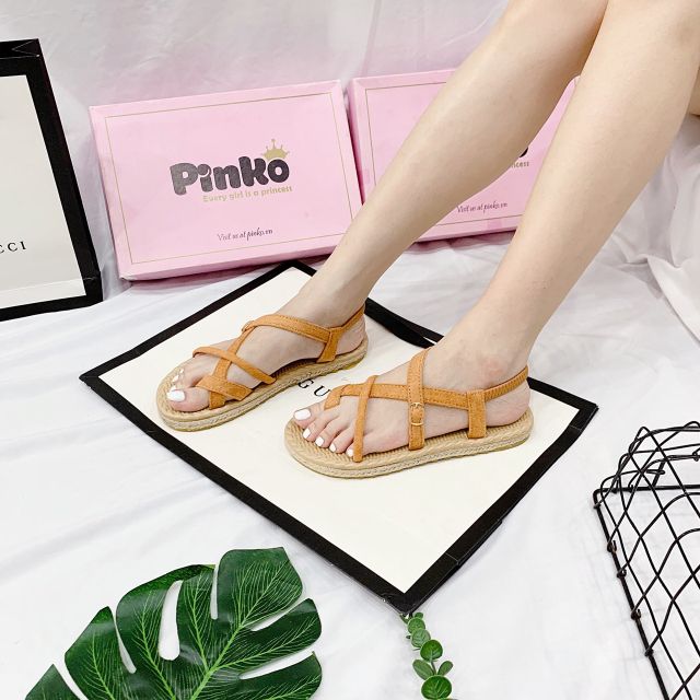 Sandal đế cói MAILIAA quai chéo mã 013