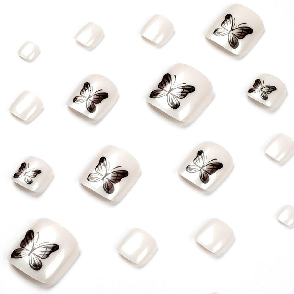 Hộp 24 Móng Tay Giả Đầu Vuông Che Phủ Toàn Diện Cho Nữ
