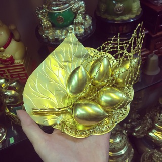 [THỜ CÚNG]  Bộ đĩa và quả cau lá trầu bằng đồng