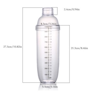 Bình Lắc cocktail shaker nhựa 1000ml