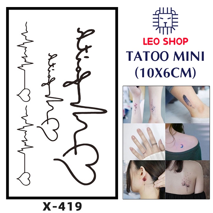 Hình Xăm Dán Mini Nhịp Tim Chụp Ảnh, Đóng Phim, Dễ Dàng Tẩy Xóa - Dùng 2-5 Ngày