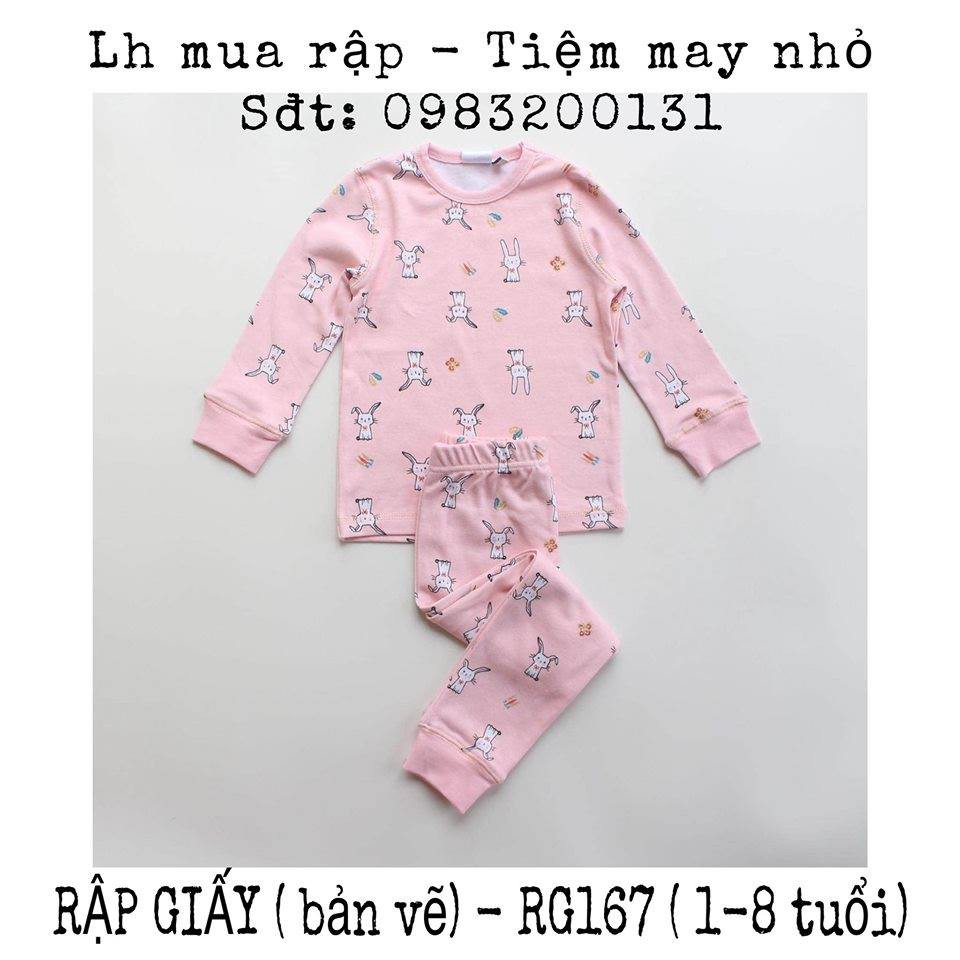 RG167_Rập giấy may bộ đồ bé gái