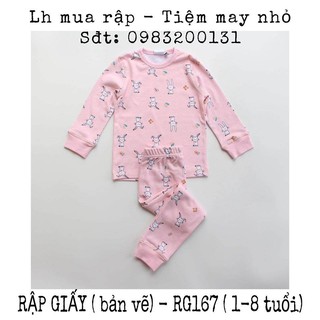 Rg167_rập giấy may bộ đồ bé gái