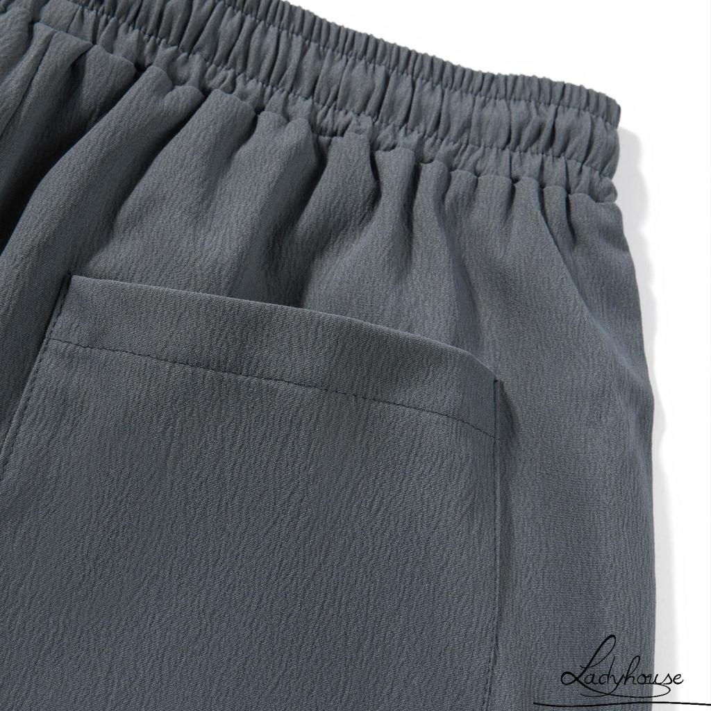 Quần Dài Dáng Suông Lưng Thấp Có Túi Bên Hông Màu Trơn Thời Trang Cho Nữ