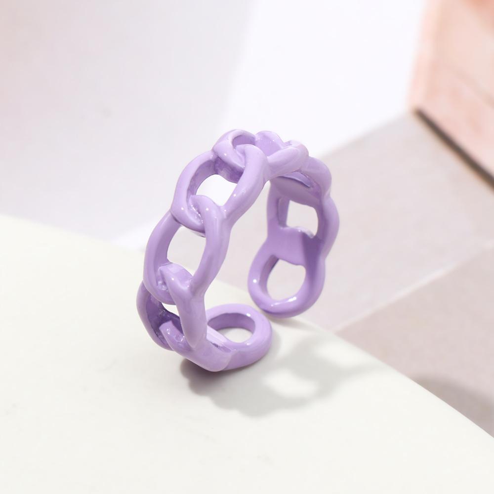 Osier1 Nhẫn Nhựa Acrylic Phối Dây Xích Phong Cách Punk