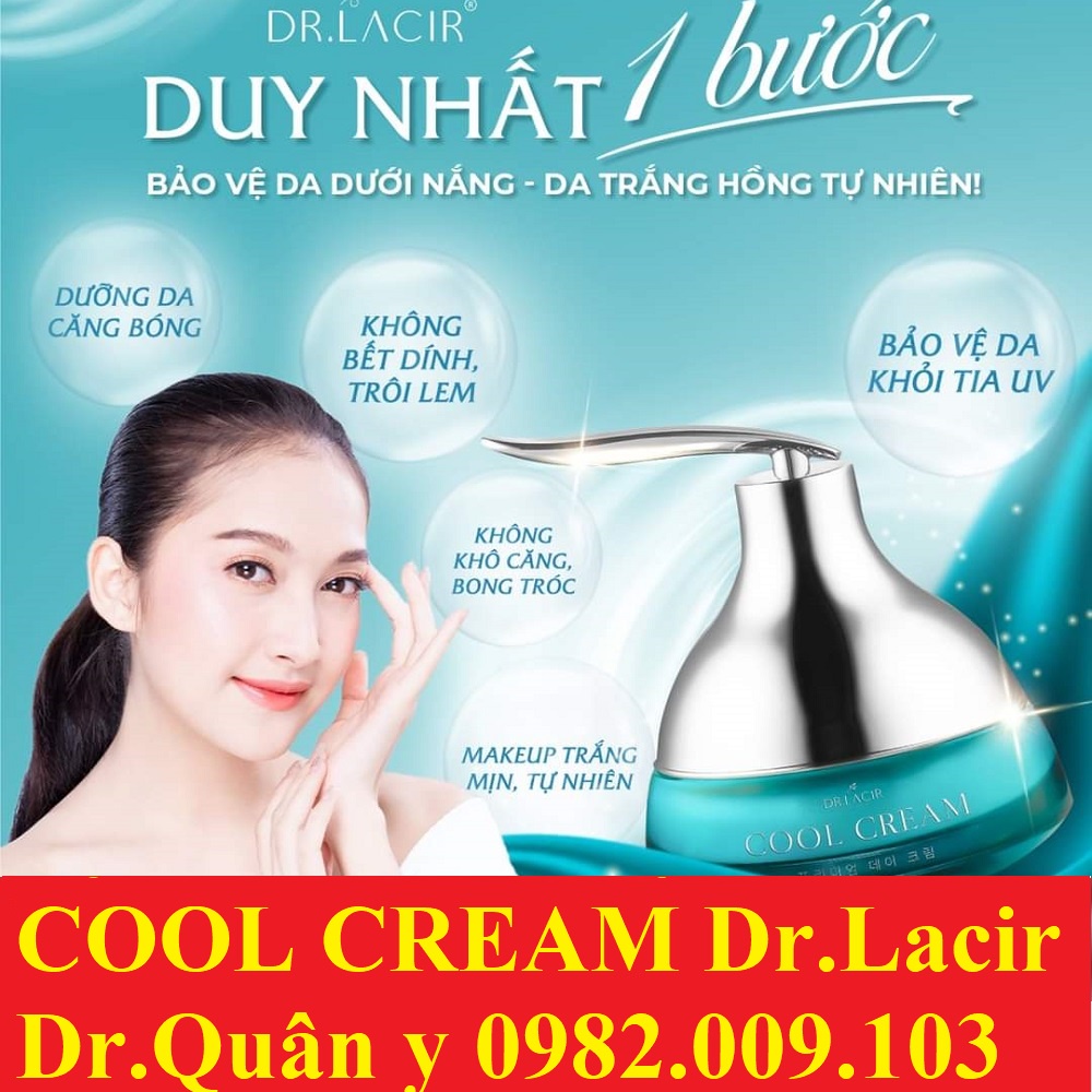 Kem Chống Nắng Vật Lý Cool Cream Drlacir DR LACIR ,Hộp 35gram,kem Dưỡng Trắng Da ban ngày,Cấp ẩm cho da,làm trắng da