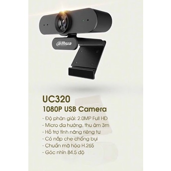 Webcam Dahua UC320 Full HD 1080p có mic - học online BH 24 tháng DSS Phân Phối