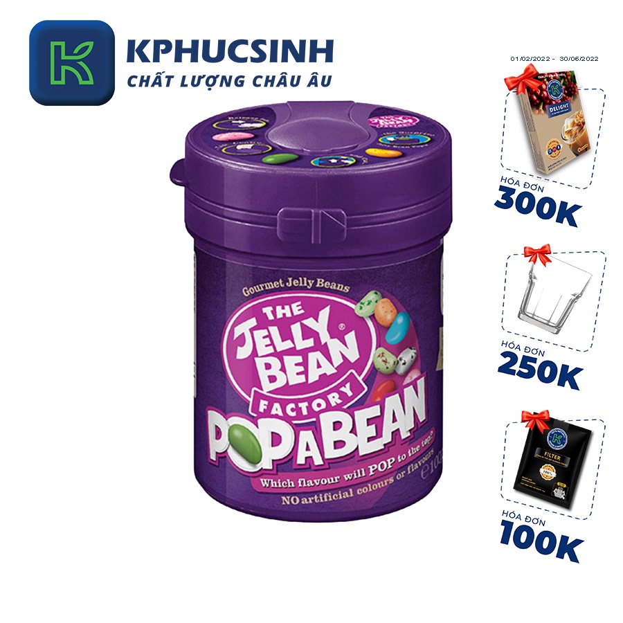 Kẹo hạt trái cây Jelly Bean Pop A Bean 100g KPHUCSINH - Hàng Chính Hãng