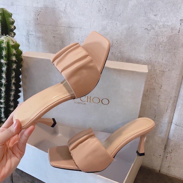 Guốc quai nhún gót nhọn hot cao 7cm - 44
