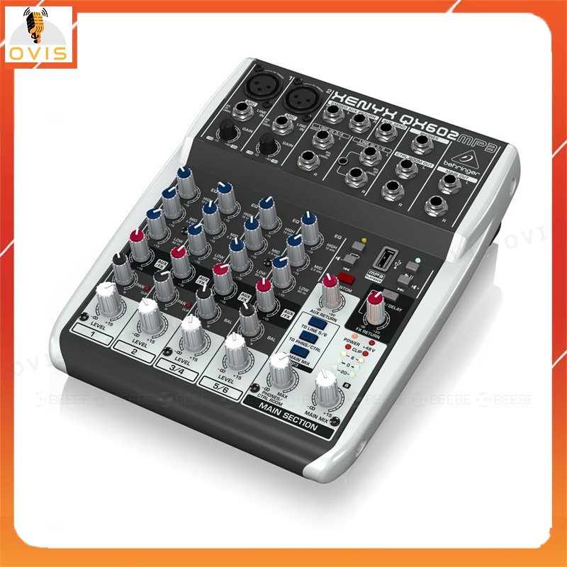 Behringer Xenyx QX602mp3 - Mixer 6 Cổng Có Hiệu Ứng, Hỗ Trợ USB Chơi Nhạc Mp3