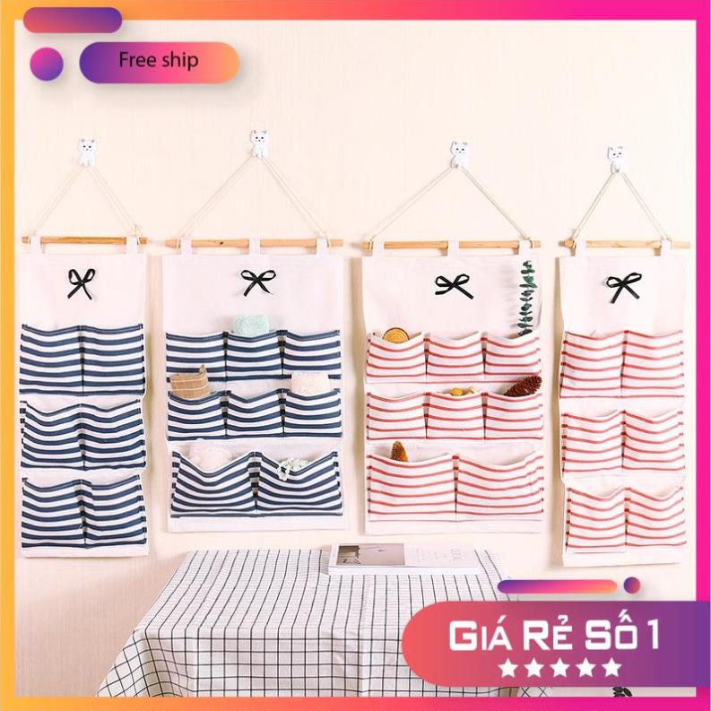 Túi Vải Treo Tường 3 Tầng, Giỏ Đựng Đồ Nhiều Ngăn