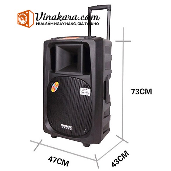 Loa kéo di động Temeisheng DP-2398T. Bass loa 5 Tấc. Vỏ thùng nhựa ABS chắc chắn. Micro hát karaoke hay