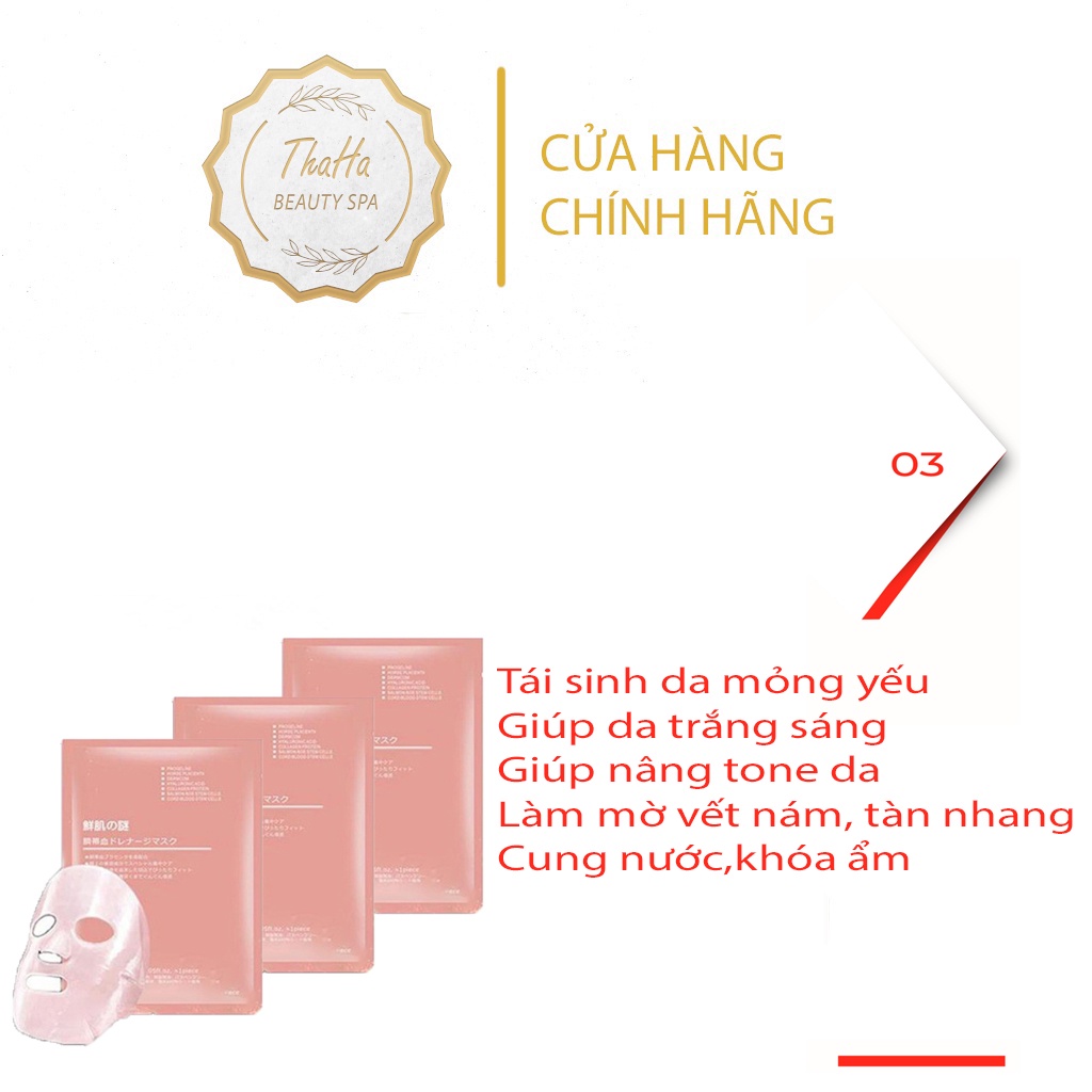 Mặt nạ nhau thai cừu chính hãng, Hộp 50 miếng, Phục hồi da hư tổn, Nạ dưỡng trắng, Mask dưỡng ẩm da mịn