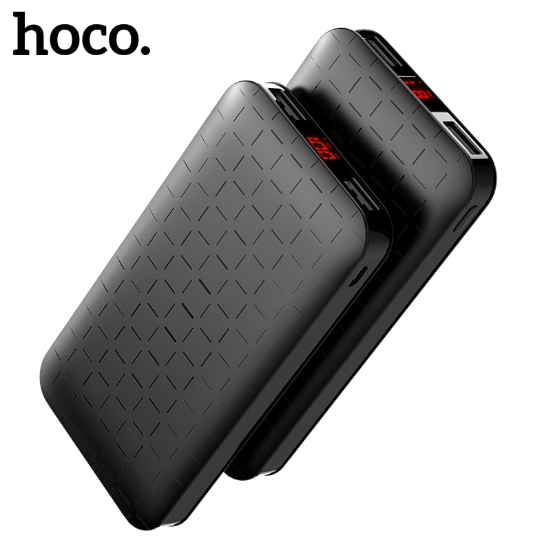 HOCO 10000mAh Powerbank Ultra-thin Polymer Dual USB 5000mah External Battery LED Display for iPhone