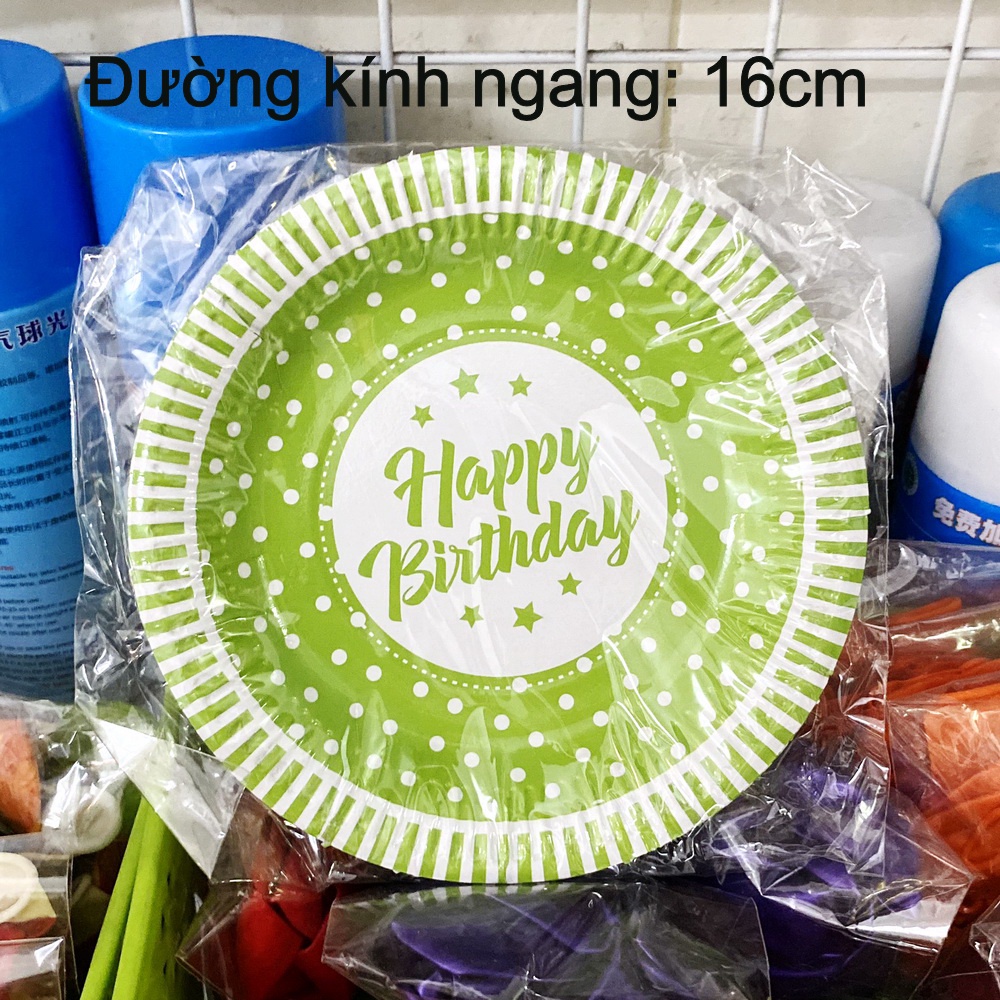 Dĩa Giấy Chấm Bi 19cm - 6 Cái