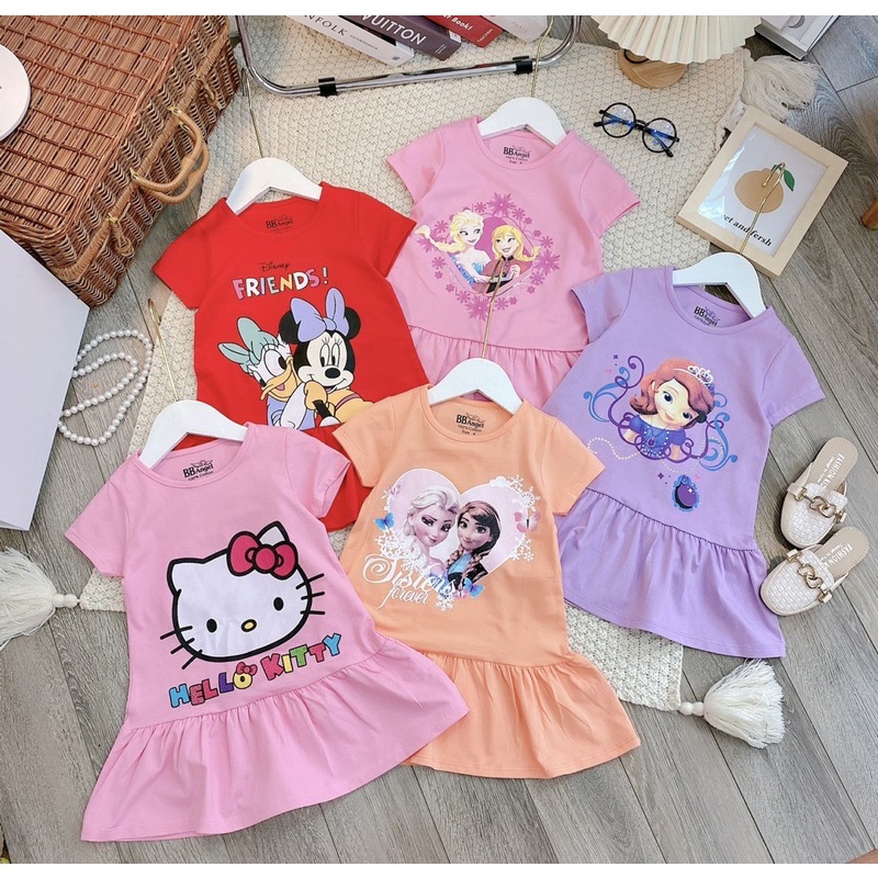 Váy công chúa in hình Elsa, micky, hello kitty siêu dễ thương cho bé