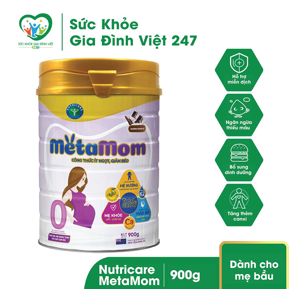 Sữa bột Nutricare MetaMom dành cho mẹ bầu &amp; cho con bú (900g)