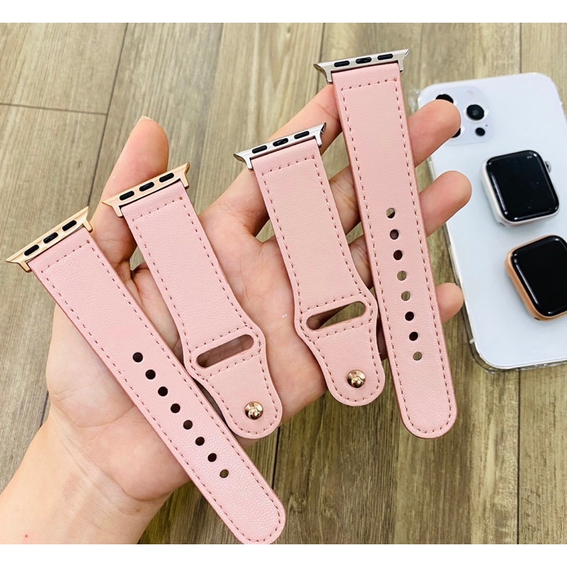 dây da mền màu hồng cực kỳ xinh xắn dành cho applewatch