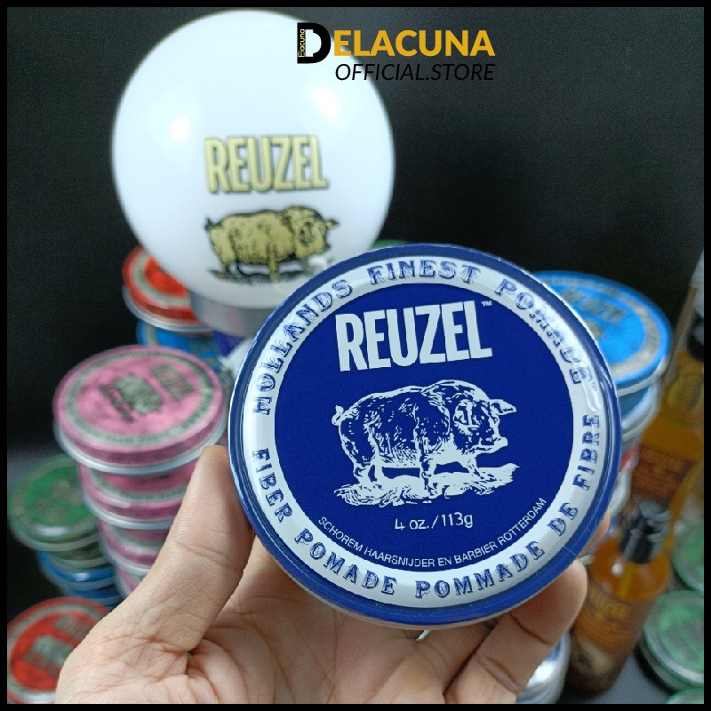 Sáp pomade vuốt tóc nam Reuzel Fiber chính hãng cao cấp giữ nếp Delacuna RF01