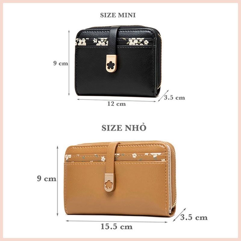 Ví nữ mini cầm tay cao cấp đẹp Prettyzys ngắn Tina Shop PTZ113