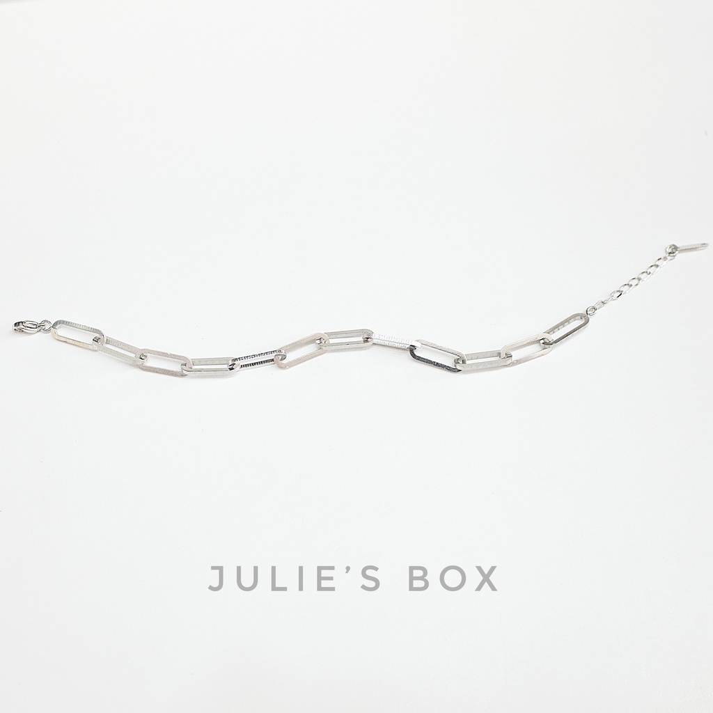 Vòng Tay Dây Xích Basic Titan Unisex Không Đen Không Gỉ Không Phai Màu Không Ngứa Bền julies box 66 Bracelet