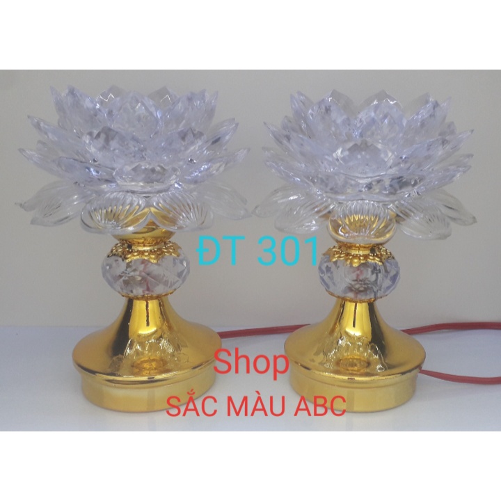 Bộ 2 đèn thờ Sen đổi nhiều màu đẹp