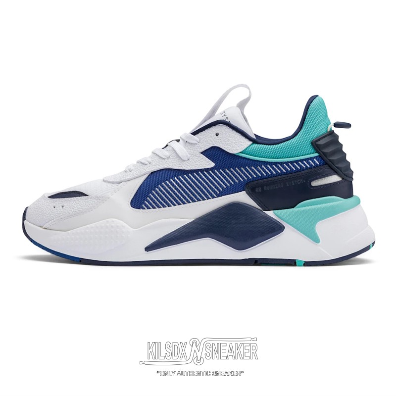 [ Chính hãng ]-Giày Sneaker Unisex Puma RS-X Hard Drive -White Galaxy Blue-White Peacot