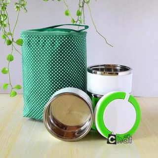 Túi Giữ Nhiệt Chấm Bi 2 Lớp