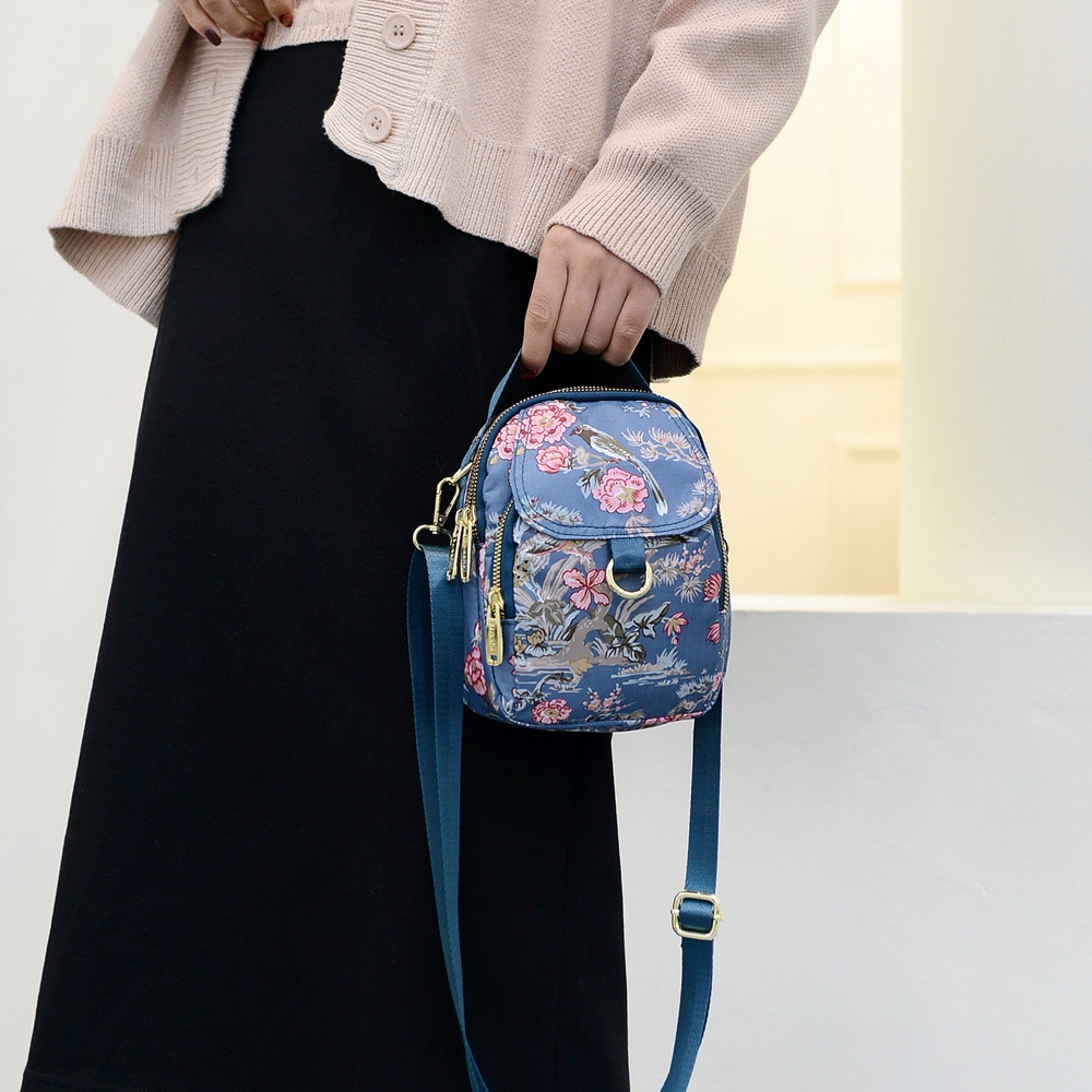 Túi Đeo Chéo Nhỏ Đựng Điện Thoại Bằng Nylon In Họa Tiết Phong Cách Mới Cho Nữ