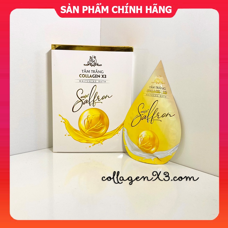 (Tách lẻ 1 gói) Tắm trắng Mix Saffron Collagen X3 Mỹ phẩm Đông Anh chính hãng