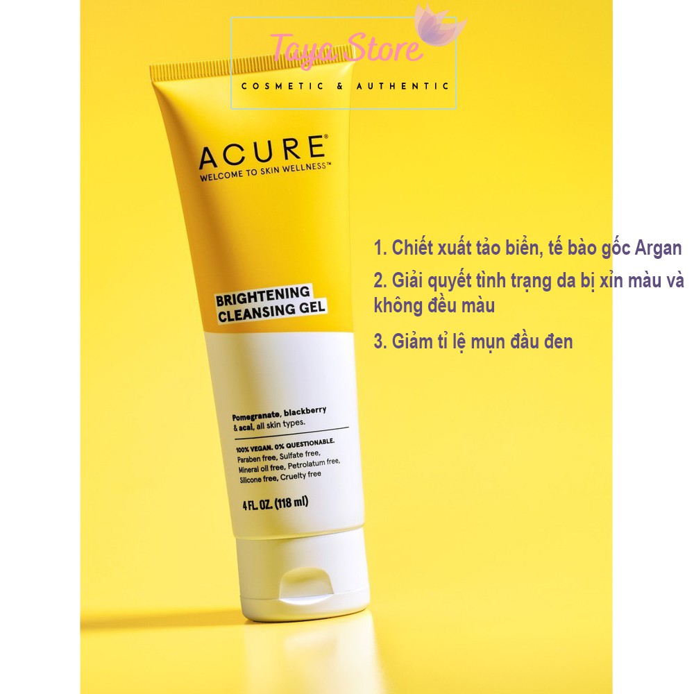 Tẩy tế bào chết Acure Brightning Facial Scrub USA 118ml tẩy tế bào chết làm sáng da