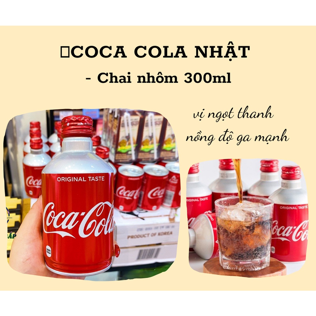 Coca Cola Nhật chai nhôm nắp vặn chai 300ml