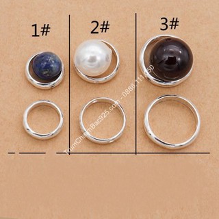 Charm bạc s925 bọc dạng tròn CH001