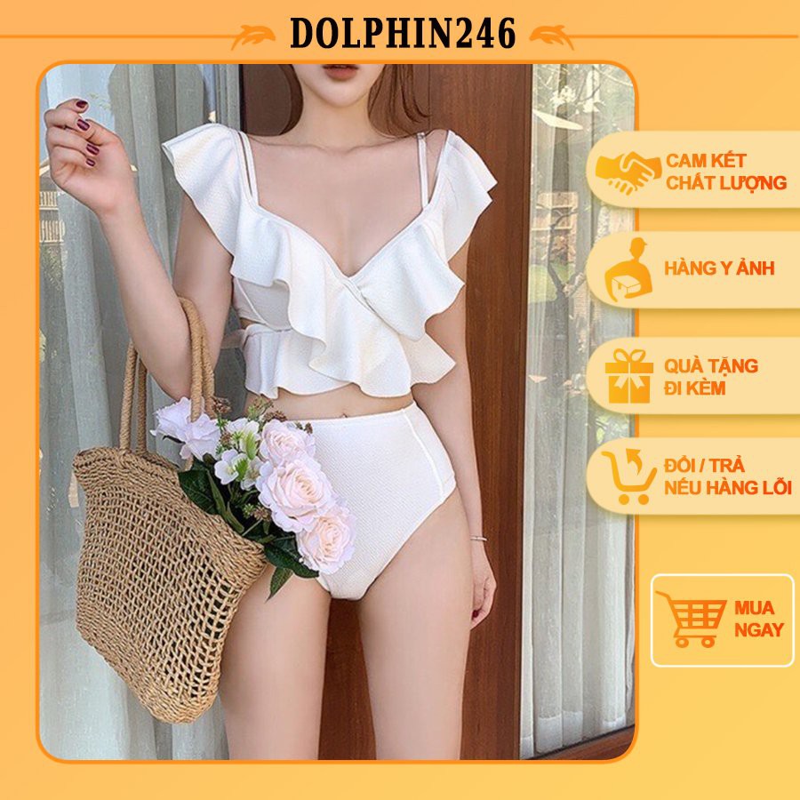 Bikini Đi Biển Đồ Bơi Nữ Bánh Bèo Chất Đẹp Quảng Châu Loại 1 Túi Zip BB 458