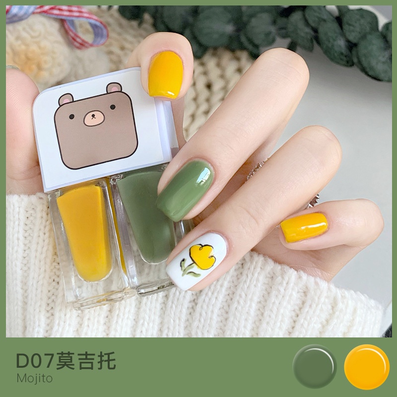2 Lọ sơn móng tay lì / độ bóng cao dễ lột ra gốc nước
